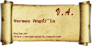 Vermes Angéla névjegykártya